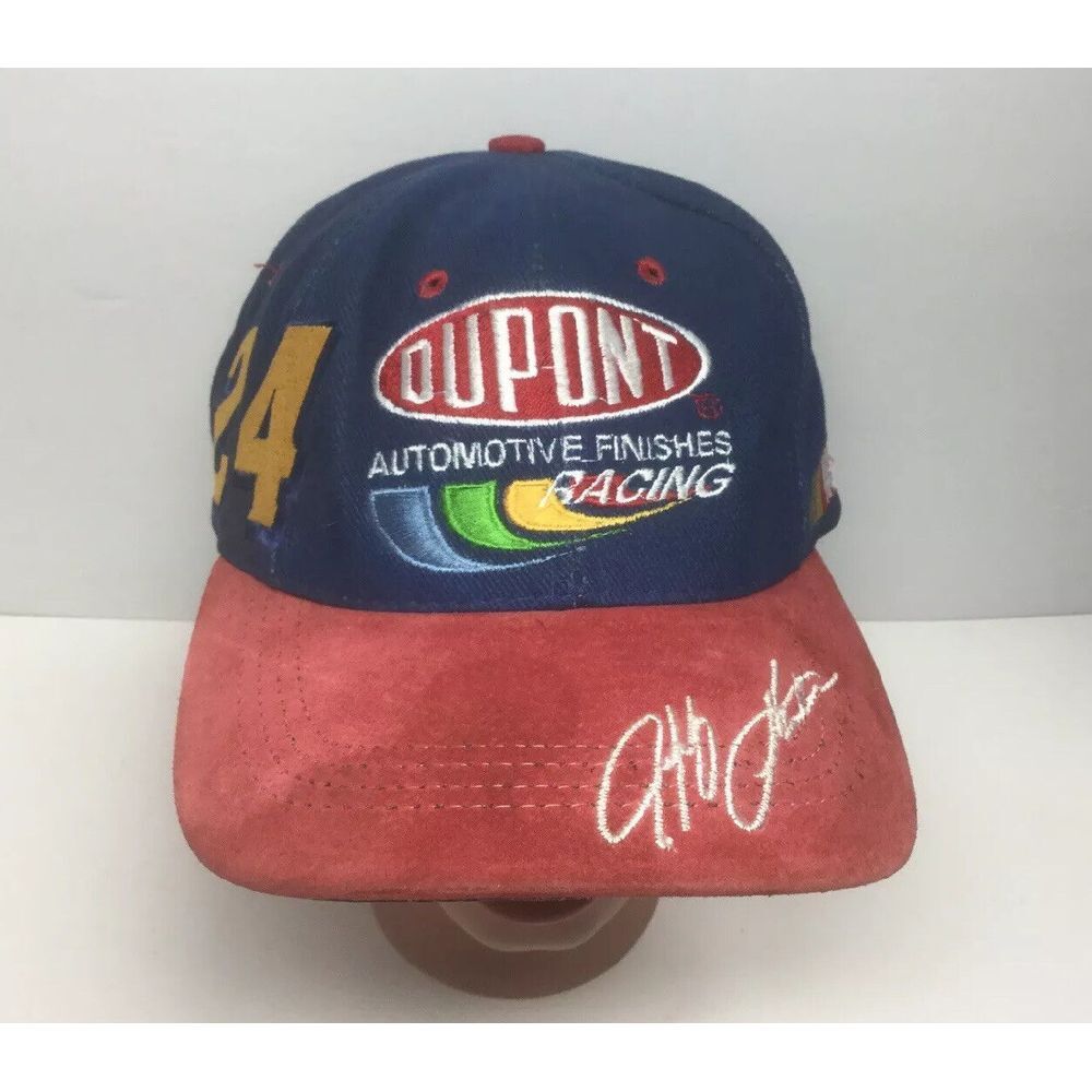 NASCAR Dupont Racing #24 Jeff Gordon Hat Adjustable Cap Red Blue Yellow One Size